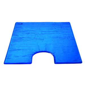 A5SUNN Blue rectangular protective cover with a U-shaped cutout, labeled as AliMed AliBlue Gel Vac Pac Universal Cover.